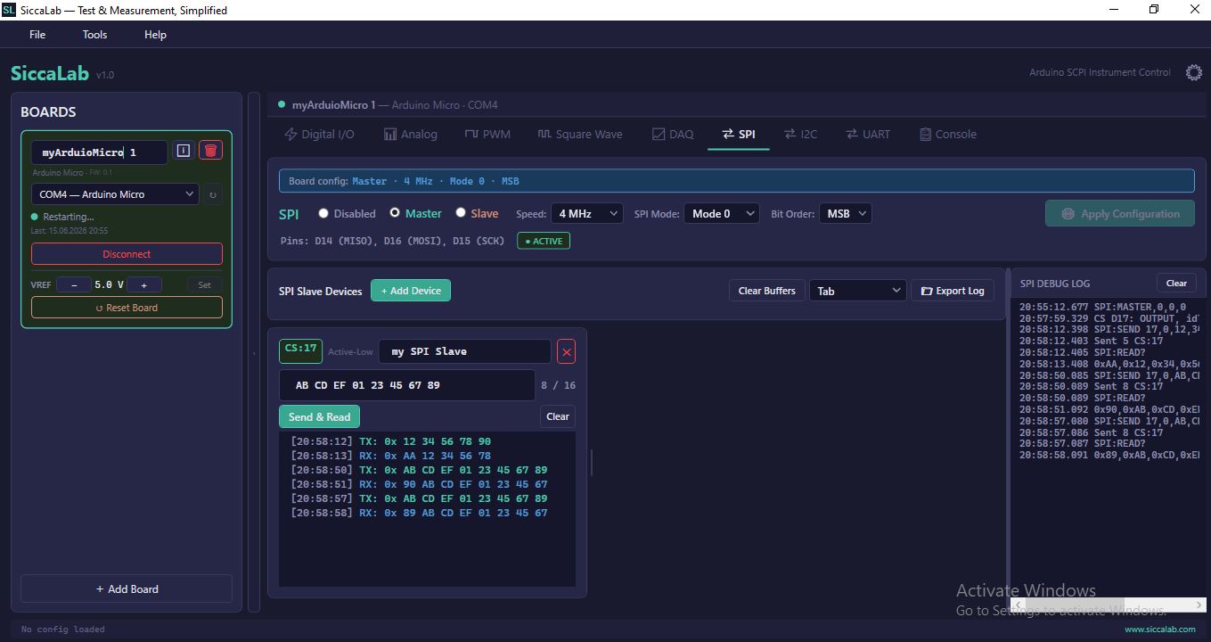 SiccaLab SPI panel screenshot