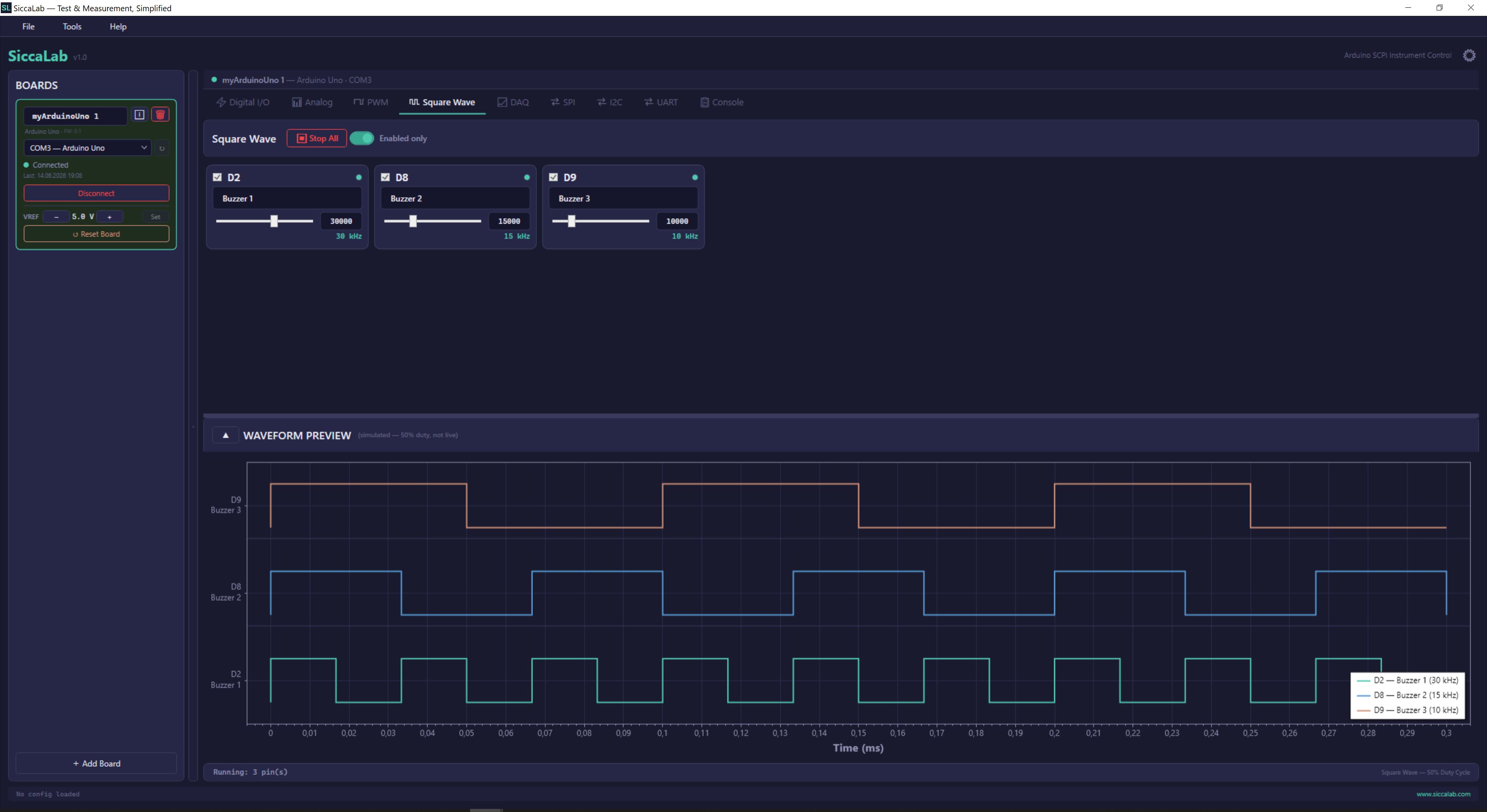 SiccaLab Square Wave panel screenshot